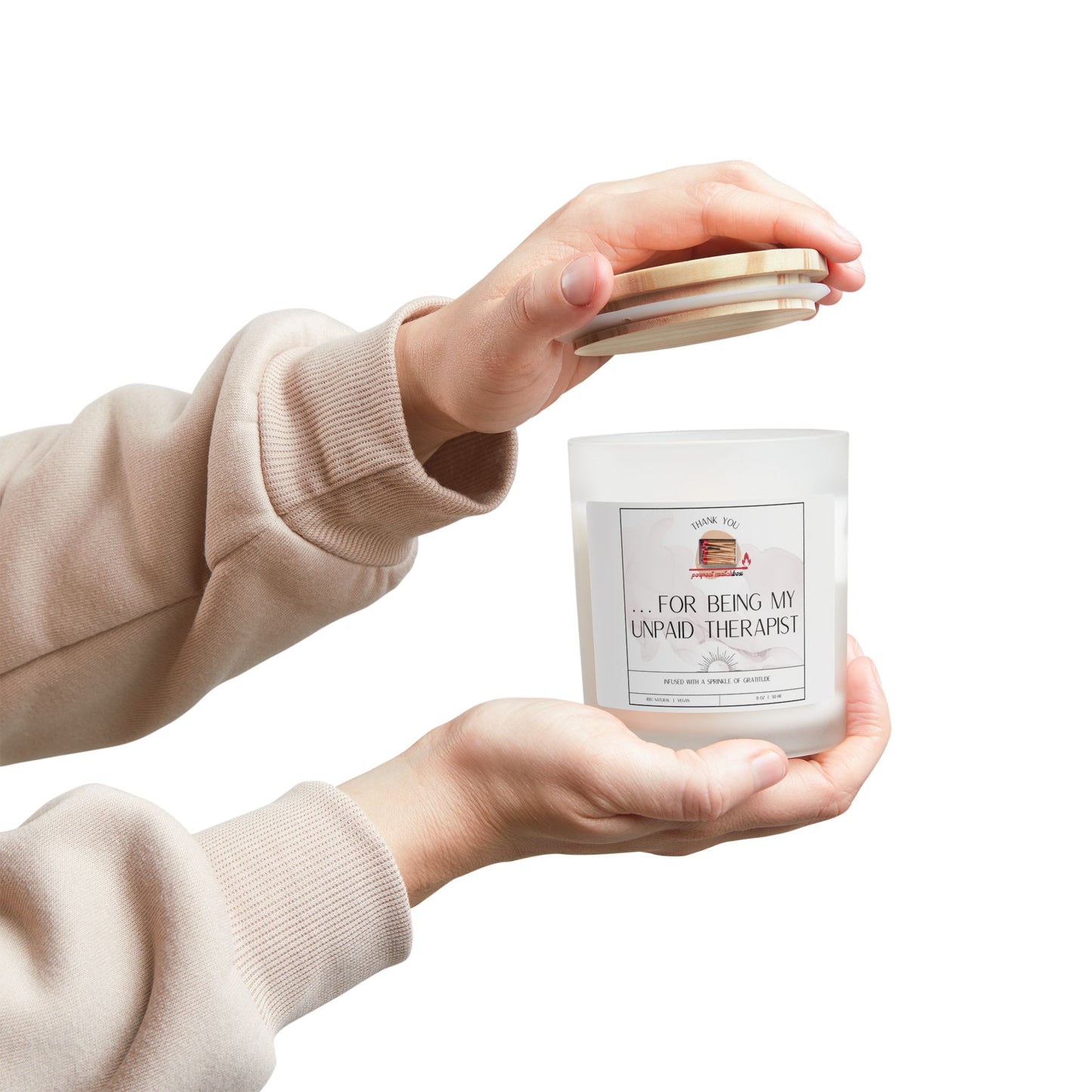 Thank You For Being My Unpaid Therapist - Frosted Glass Candle | 11oz